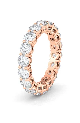 HauteCarat Round Cut Lab Created Diamond 18K Gold Eternity Band Ring in Rose Gold at Nordstrom