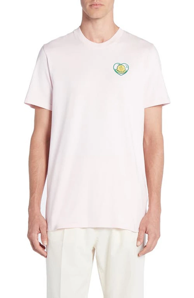 Moncler Heart Logo Cotton T-Shirt Dusty Pink at Nordstrom,