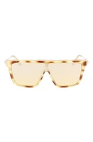 Victoria Beckham 53mm Shield Sunglasses in Blonde Havana at Nordstrom