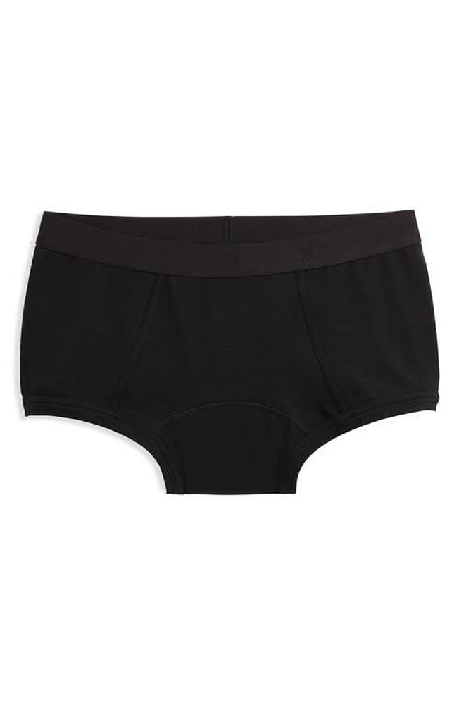 TomboyX First Line Stretch Cotton Period Boyshorts Black at Nordstrom,