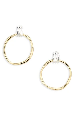 Argento Vivo Sterling Silver Frontal Hoop Earrings in Gold/Sil at Nordstrom