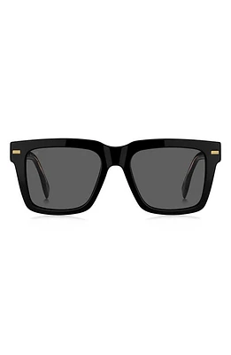 BOSS 53mm Rectangular Sunglasses in Black at Nordstrom