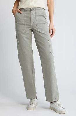 Marine Layer Maya Straight Leg Cargo Pants Shadow at Nordstrom,