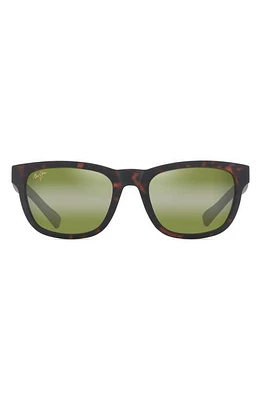 Maui Jim Kapii 54mm Gradient PolarizedPlus2 Square Sunglasses in Matte Dark Havana at Nordstrom