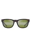 Maui Jim Kapii 54mm Gradient PolarizedPlus2 Square Sunglasses in Matte Dark Havana at Nordstrom