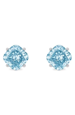 LIGHTBOX 1.5-Carat Lab Grown Diamond Solitaire Cushion Stud Earrings in Blue/14K White Gold at Nordstrom