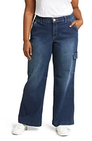 Wit & Wisdom 'Ab'Solution High Waist Wide Leg Cargo Jeans Indigo at Nordstrom,