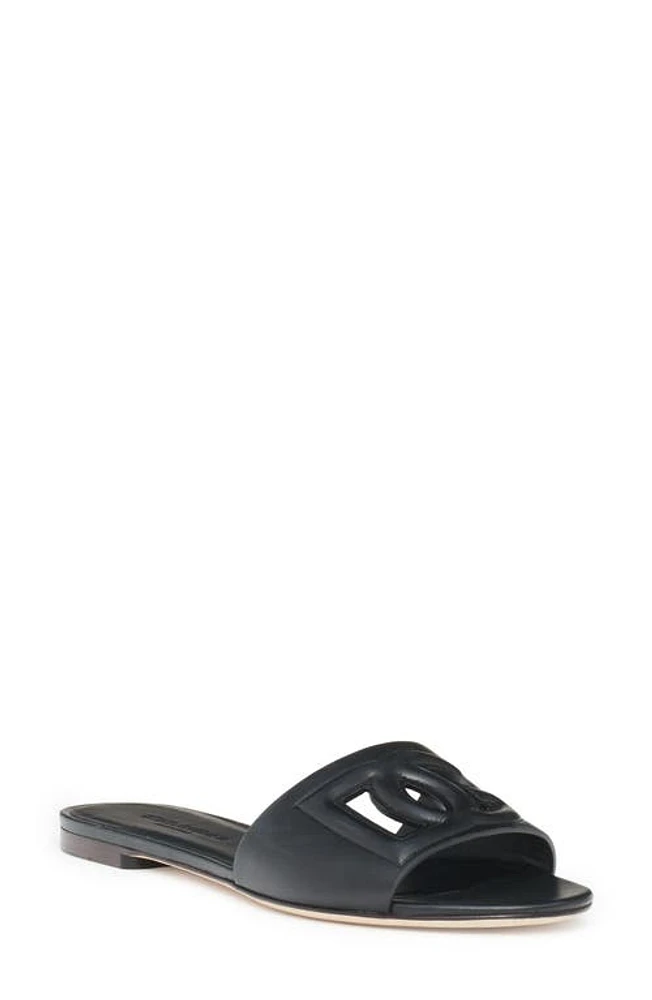 Dolce & Gabbana Bianca Interlock Slide Sandal at Nordstrom,