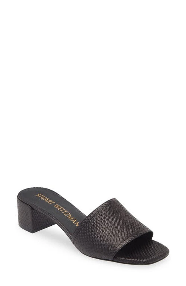 Stuart Weitzman Cayman 35 Block Slide Sandal Black at Nordstrom,