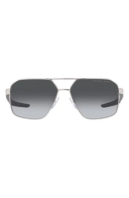 Prada Linea Rossa 60mm Polarized Gradient Irregular Sunglasses in Silver at Nordstrom