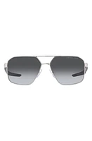 Prada Linea Rossa 60mm Polarized Gradient Irregular Sunglasses in Silver at Nordstrom