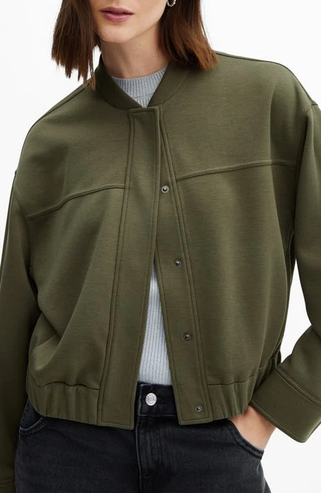 MANGO Seamed Knit Bomber Jacket at Nordstrom,