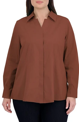 Foxcroft Taylor Long Sleeve Stretch Button-Up Shirt at Nordstrom,