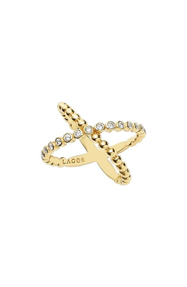 LAGOS Caviar Crisscross Ring in Gold at Nordstrom, Size 7