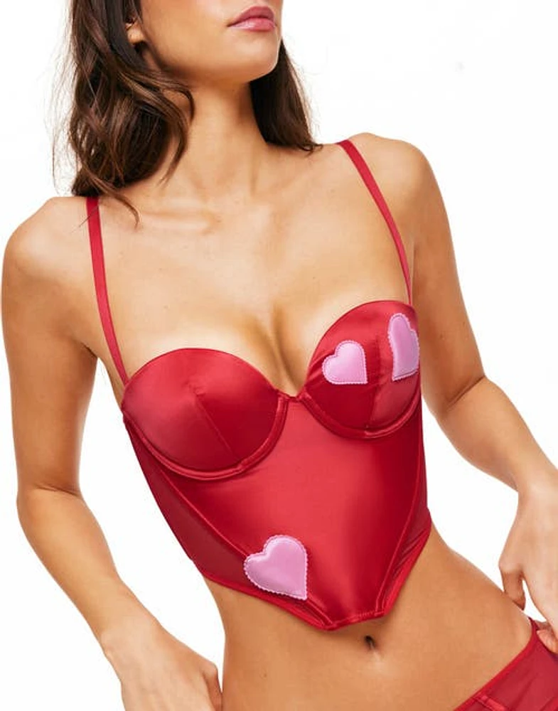 Adore Me Vivi Contour Balconette Bustier Dark Red at Nordstrom,