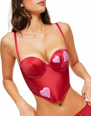 Adore Me Vivi Contour Balconette Bustier Dark Red at Nordstrom,