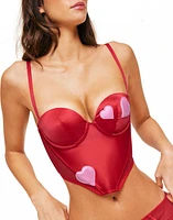 Adore Me Vivi Contour Balconette Bustier Dark Red at Nordstrom,