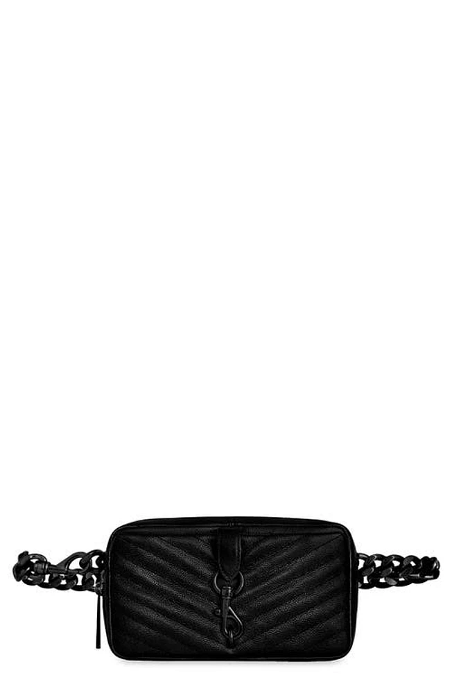 Rebecca Minkoff Edie Quilted Leather Convertible Belt Bag in Black at Nordstrom