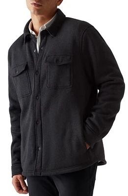 Rhone Fleece Shacket in Black at Nordstrom, Size Large