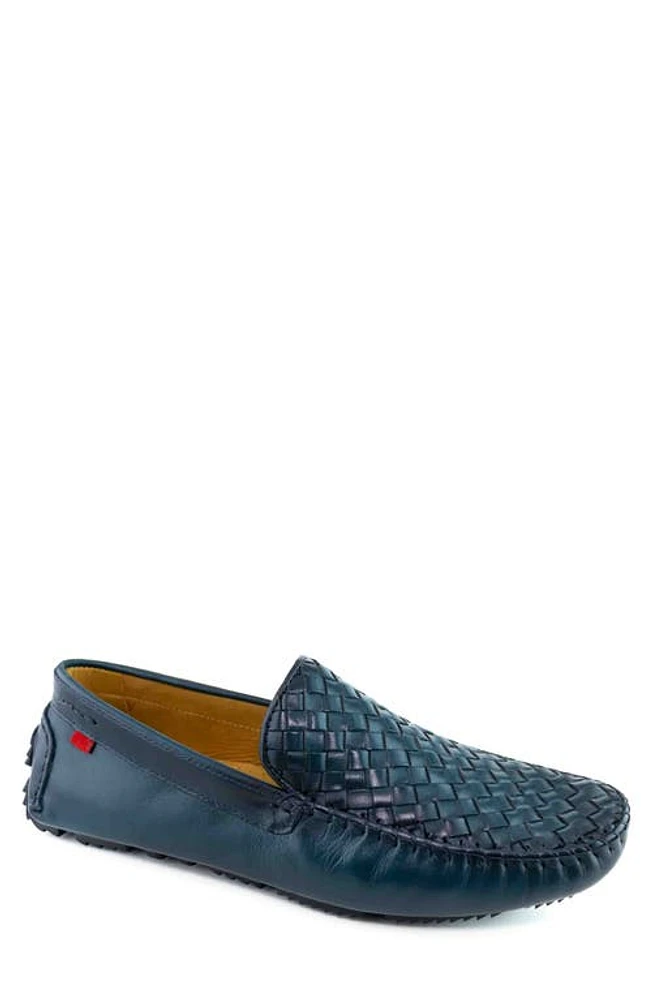 Marc Joseph New York Spring Street Woven Leather Driving Loafer Navy Basket Napa at Nordstrom,