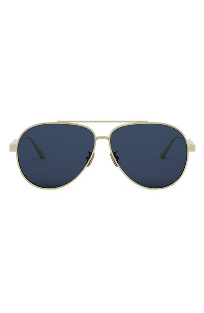 'DiorCannage A1U 61mm Pilot Sunglasses in Gold/Solid Blue Lenses at Nordstrom