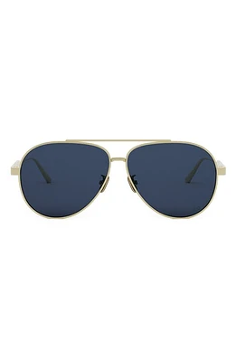 'DiorCannage A1U 61mm Pilot Sunglasses in Gold/Solid Blue Lenses at Nordstrom