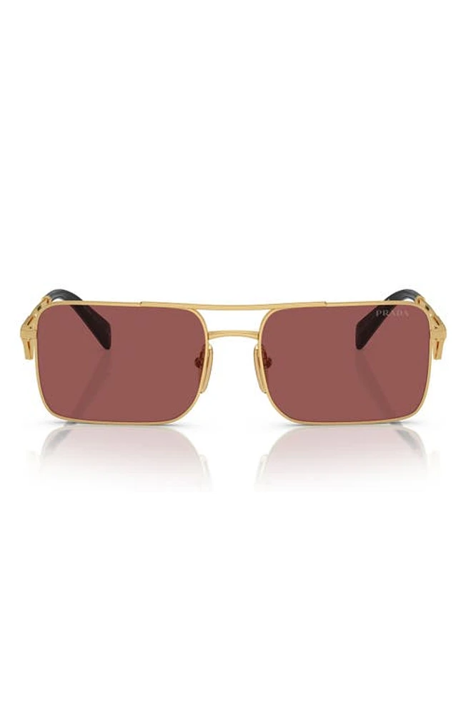 Prada 56mm Rectangular Sunglasses in Gold at Nordstrom