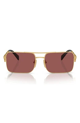 Prada 56mm Rectangular Sunglasses in Gold at Nordstrom