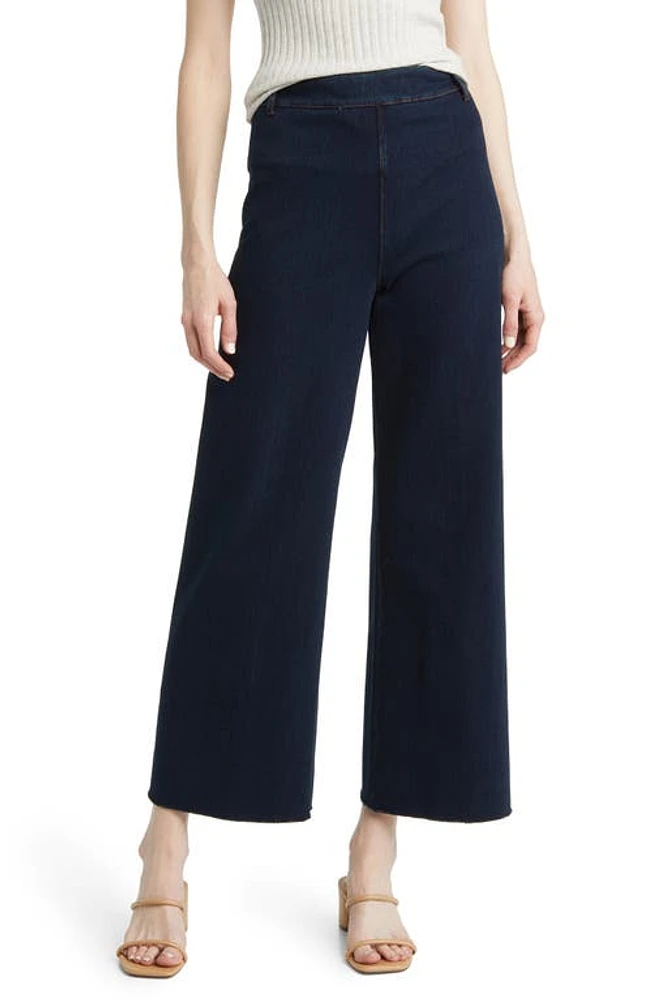 Lyssé Erin High Waist Raw Hem Wide Leg Jeans Indigo at Nordstrom,