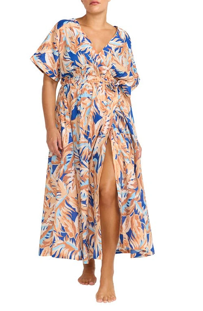 Artesands Areca Cea Verdi Cover-Up Wrap Dress Blue at Nordstrom, Us