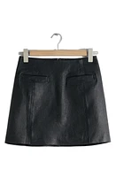 & Other Stories Leather Miniskirt Black Dark at Nordstrom,