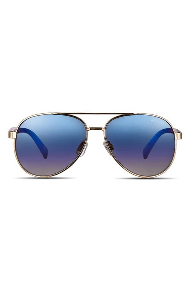 Velvet Eyewear Bonnie 52mm Gradient Aviator Sunglasses in Rose Gold/Pink at Nordstrom