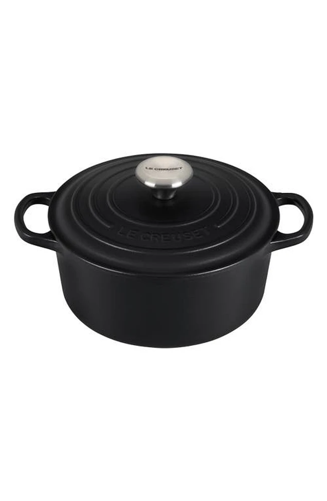 Le Creuset 3 1/2-Quart Signature Round Enamel Cast Iron French/Dutch Oven in Licorice at Nordstrom