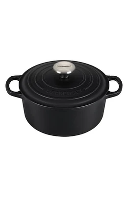 Le Creuset 3 1/2-Quart Signature Round Enamel Cast Iron French/Dutch Oven in Licorice at Nordstrom