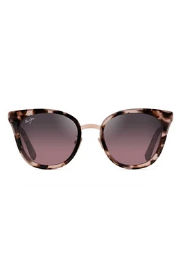 Maui Jim Wood Rose 50mm Polarized Cat Eye Sunglasses in Pink Tortoise With Rose Gold at Nordstrom