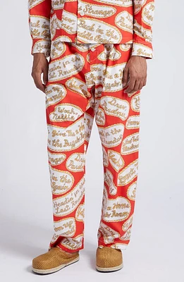 Bode Rodeo Slogans Print Lounge Pants Red Multi at Nordstrom,