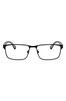 Emporio Armani 56mm Rectangular Optical Glasses in Matte Black at Nordstrom