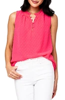 GIBSONLOOK Clip Dot Sleeveless Chiffon Blouse Bright Pink Rose at Nordstrom,