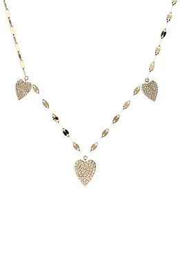 Lana Triple Heart Charm Necklace in Yellow Gold at Nordstrom, Size 18