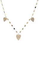 Lana Triple Heart Charm Necklace in Yellow Gold at Nordstrom, Size 18