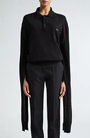 Coperni Knot Sleeve Cotton Polo Sweater at Nordstrom,