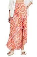 AllSaints Sara Luisa Asymmetric Faux Wrap Skirt Blood Orange at Nordstrom, Us