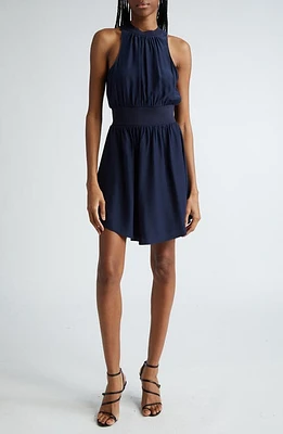 Cinq à Sept Fern Sleeveless Silk Minidress Navy at Nordstrom,