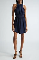 Cinq à Sept Fern Sleeveless Silk Minidress Navy at Nordstrom,