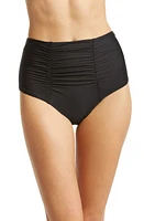 Becca Color Code Ruched High Waist Bikini Bottoms Black at Nordstrom,