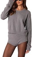 EDIKTED Oversize V-Neck Sweater Gray-Melange at Nordstrom,