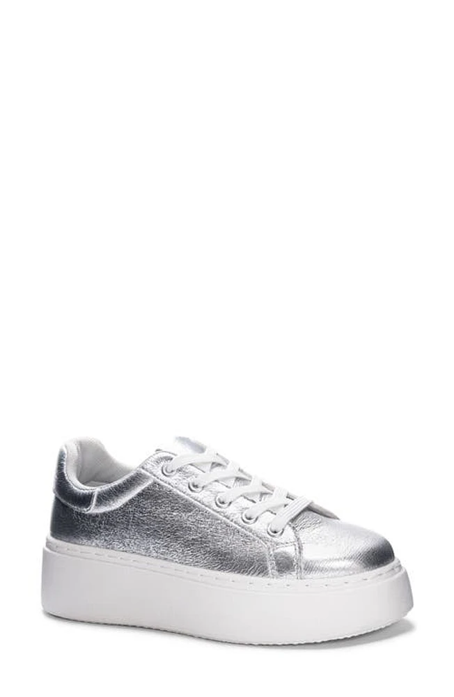 Dirty Laundry Record Platform Sneaker Silver at Nordstrom,