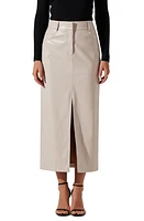 ASTR the Label Karolyna Faux Leather Midi Skirt Ecru at Nordstrom,