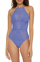 Becca Colorplay Lace Overlay One-Piece Swimsuit at Nordstrom,