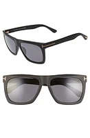 TOM FORD Morgan 57mm Polarized Sunglasses in Matte Black/Smoke at Nordstrom